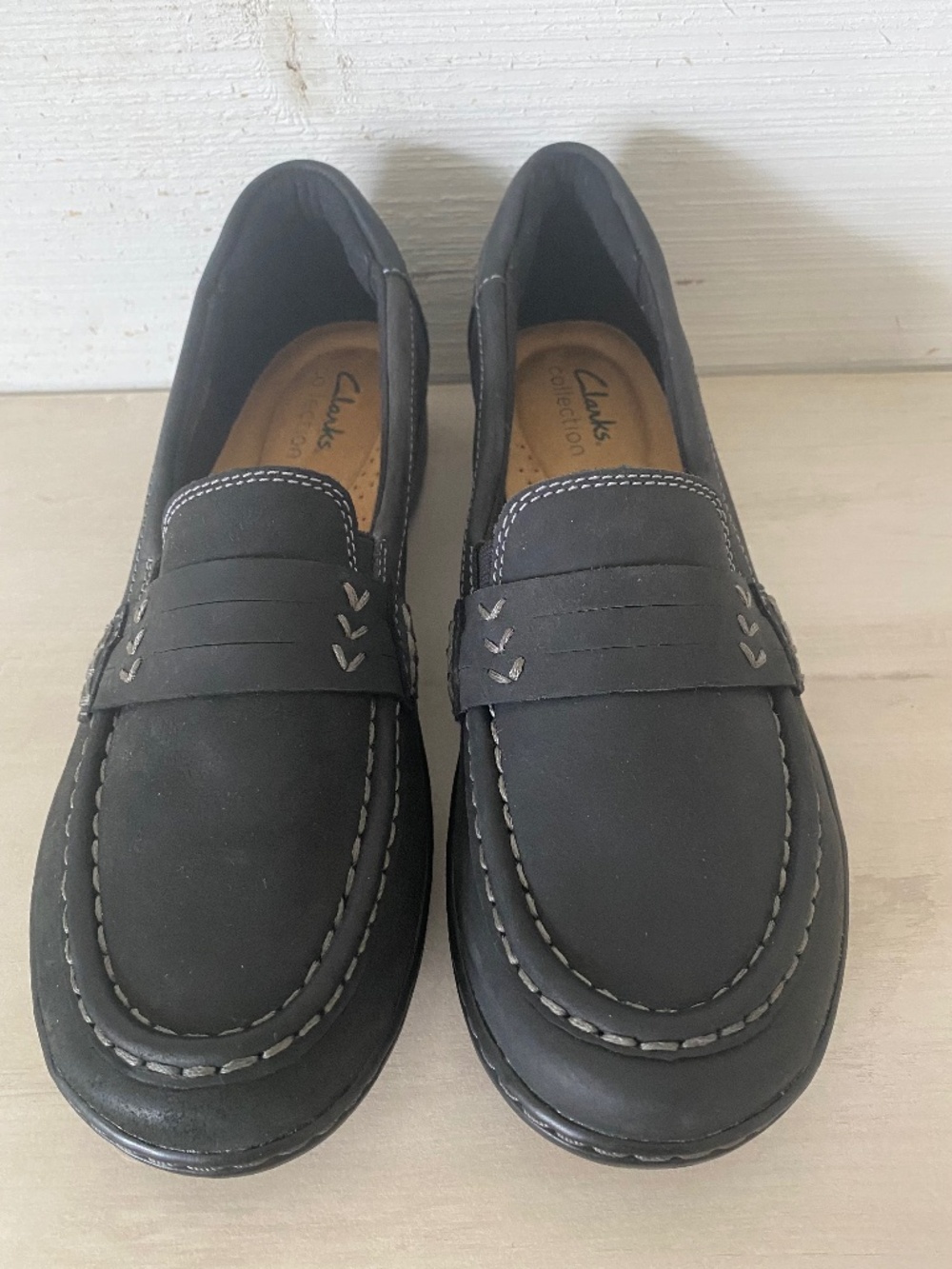 Clarks Cora Ashly Black Suede Slip-on Loafer Women’s Size 7.5 NWOB